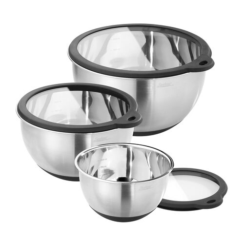 Spring Fusion2+ Beslagkom RVS met deksel, set 3-delig | OnlinePannen.nl