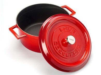 Lava cast iron braadpan 24 cm rood