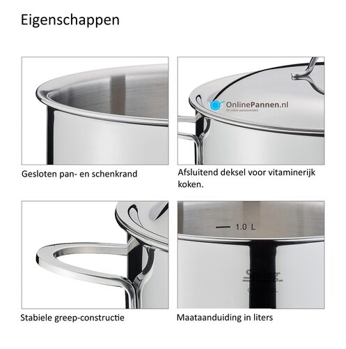 Spring Cristal GLI Steelpan 20 cm met deksel (Online) kopen? | OnlinePannen.nl