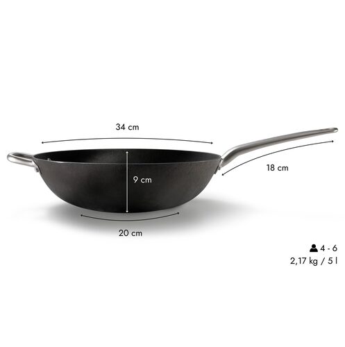 SKOTTSBERG Cast Iron Gietijzeren Wok 34 cm kopen? OnlinePannen.nl