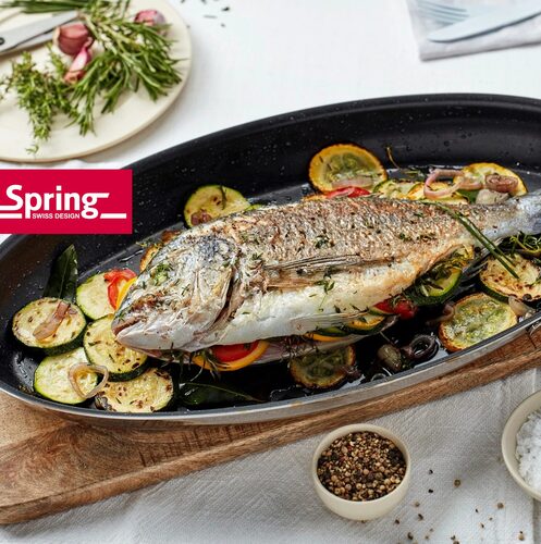 Spring Vulcano Pure Vispan Ovaal met zijgrepen 40 x 23 cm kopen? | OnlinePannen.nl