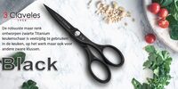 3Claveles Professionele Titanium keukenschaar 20 cm Black | OnlinePannen.nl