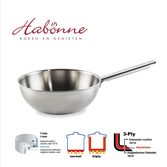 Habonne Avance Triply wok 24 cm met steel | OnlinePannen.nl